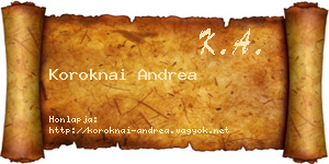 Koroknai Andrea névjegykártya