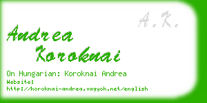 andrea koroknai business card